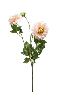 Artificial dahlia - 1 stem with 3 flowers - Light pink/peach